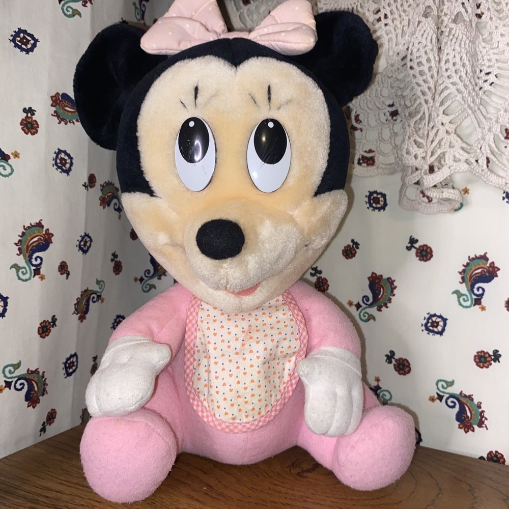 Vintage Playskool 1984 Disney Babies Minnie Mouse Plush Hasbro Softies 12"